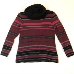 Pendleton Striped Merino Wool Cowl Neck Sweater Size Small